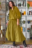 Paloma Tela Bubble Skirt Mucky Olive